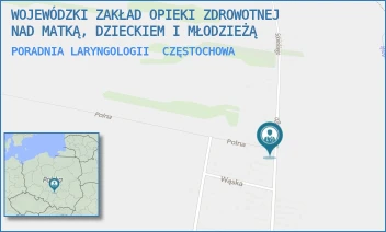PORADNIA LARYNGOLOGII - WOJEWÓDZKI ZAKŁAD OPIEKI ZDROWOTNEJ NAD MATKĄ, DZIECKIEM I MŁODZIEŻĄ - UL. SOBIESKIEGO 7A,  CZĘSTOCHOWA