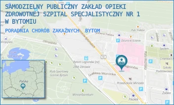 PORADNIA CHORÓB ZAKAŹNYCH - SAMODZIELNY PUBLICZNY ZAKŁAD OPIEKI ZDROWOTNEJ SZPITAL SPECJALISTYCZNY NR 1 W BYTOMIU - UL. ALEJA LEGIONÓW 49,  BYTOM