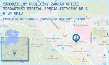 PORADNIA WIRUSOWEGO ZAPALENIA WĄTROBY - SAMODZIELNY PUBLICZNY ZAKŁAD OPIEKI ZDROWOTNEJ SZPITAL SPECJALISTYCZNY NR 1 W BYTOMIU - UL. ALEJA LEGIONÓW 49,  BYTOM