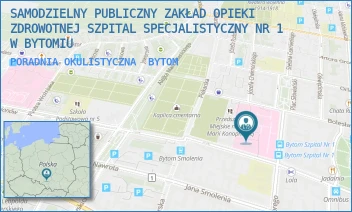 PORADNIA OKULISTYCZNA - SAMODZIELNY PUBLICZNY ZAKŁAD OPIEKI ZDROWOTNEJ SZPITAL SPECJALISTYCZNY NR 1 W BYTOMIU - UL. ŻEROMSKIEGO 7,  BYTOM