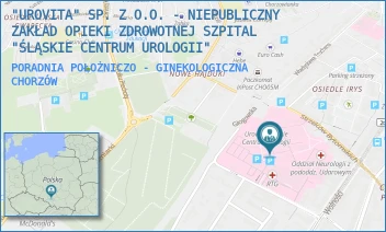 PORADNIA POŁOŻNICZO - GINEKOLOGICZNA - "UROVITA" SP. Z O.O. - NIEPUBLICZNY ZAKŁAD OPIEKI ZDROWOTNEJ SZPITAL "ŚLĄSKIE CENTRUM UROLOGII" - UL. STRZELCÓW BYTOMSKICH 11,  CHORZÓW