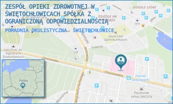 PORADNIA OKULISTYCZNA - ZESPÓŁ OPIEKI ZDROWOTNEJ W ŚWIĘTOCHŁOWICACH SPÓŁKA Z OGRANICZONĄ ODPOWIEDZIALNOŚCIĄ W RESTRUKTURYZACJI - UL. CHORZOWSKA 36,  ŚWIĘTOCHŁOWICE