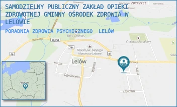 PORADNIA ZDROWIA PSYCHICZNEGO - SAMODZIELNY PUBLICZNY ZAKŁAD OPIEKI ZDROWOTNEJ GMINNY OŚRODEK ZDROWIA W LELOWIE - UL. SZCZEKOCIŃSKA 18,  LELÓW