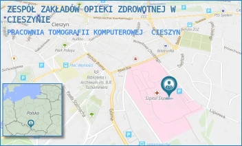 PRACOWNIA TOMOGRAFII KOMPUTEROWEJ - ZESPÓŁ ZAKŁADÓW OPIEKI ZDROWOTNEJ W CIESZYNIE - UL. BIELSKA 4,  CIESZYN