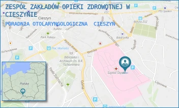 PORADNIA OTOLARYNGOLOGICZNA - ZESPÓŁ ZAKŁADÓW OPIEKI ZDROWOTNEJ W CIESZYNIE - UL. BIELSKA 4,  CIESZYN
