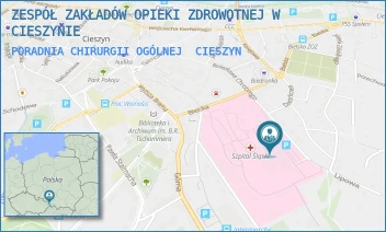 PORADNIA CHIRURGII OGÓLNEJ - ZESPÓŁ ZAKŁADÓW OPIEKI ZDROWOTNEJ W CIESZYNIE - UL. BIELSKA 4,  CIESZYN