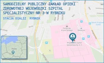 STACJA DIALIZ - SAMODZIELNY PUBLICZNY ZAKŁAD OPIEKI ZDROWOTNEJ WOJEWÓDZKI SZPITAL SPECJALISTYCZNY NR 3 W RYBNIKU - UL. ENERGETYKÓW 46,  RYBNIK
