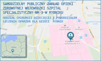 ODDZIAŁ CHIRURGII DZIECIĘCEJ Z PODODDZIAŁEM LECZENIA OPARZEŃ DLA DZIECI - SAMODZIELNY PUBLICZNY ZAKŁAD OPIEKI ZDROWOTNEJ WOJEWÓDZKI SZPITAL SPECJALISTYCZNY NR 3 W RYBNIKU - UL. ENERGETYKÓW 46,  RYBNIK