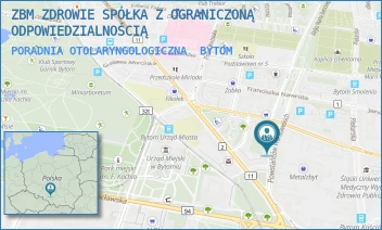 PORADNIA OTOLARYNGOLOGICZNA - ZBM ZDROWIE SPÓŁKA Z OGRANICZONĄ ODPOWIEDZIALNOŚCIĄ - UL. POWSTAŃCÓW WARSZAWSKICH 64B/1,  BYTOM
