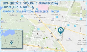PORADNIA OKULISTYCZNA DZIECIĘCA - ZBM ZDROWIE SPÓŁKA Z OGRANICZONĄ ODPOWIEDZIALNOŚCIĄ - UL. POWSTAŃCÓW WARSZAWSKICH 64B/1,  BYTOM