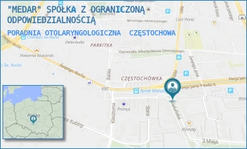 PORADNIA OTOLARYNGOLOGICZNA - "MEDAR" SPÓŁKA Z OGRANICZONĄ ODPOWIEDZIALNOŚCIĄ - UL. WIELUŃSKA 28,  CZĘSTOCHOWA