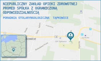 PORADNIA OTOLARYNGOLOGICZNA - NIEPUBLICZNY ZAKŁAD OPIEKI ZDROWOTNEJ PROMED SPÓŁKA Z OGRANICZONĄ ODPOWIEDZIALNOŚCIĄ - ZWYCIĘSTWA 13,  TĄPKOWICE