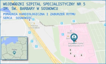 PORADNIA KARDIOLOGICZNA I ZABURZEŃ RYTMU SERCA - WOJEWÓDZKI SZPITAL SPECJALISTYCZNY NR 5 IM. ŚW. BARBARY W SOSNOWCU - UL. PLAC MEDYKÓW 1,  SOSNOWIEC