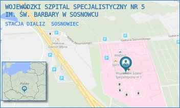 STACJA DIALIZ - WOJEWÓDZKI SZPITAL SPECJALISTYCZNY NR 5 IM. ŚW. BARBARY W SOSNOWCU - UL. PLAC MEDYKÓW 1,  SOSNOWIEC