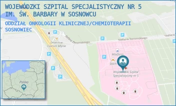 ODDZIAŁ ONKOLOGII KLINICZNEJ/CHEMIOTERAPII - WOJEWÓDZKI SZPITAL SPECJALISTYCZNY NR 5 IM. ŚW. BARBARY W SOSNOWCU - UL. PLAC MEDYKÓW 1,  SOSNOWIEC