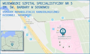 OŚRODEK REHABILITACJI KARDIOLOGICZNEJ DZIENNEJ - WOJEWÓDZKI SZPITAL SPECJALISTYCZNY NR 5 IM. ŚW. BARBARY W SOSNOWCU - UL. PLAC MEDYKÓW 1,  SOSNOWIEC