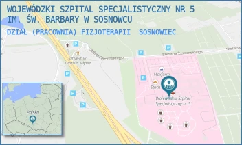 DZIAŁ (PRACOWNIA) FIZJOTERAPII - WOJEWÓDZKI SZPITAL SPECJALISTYCZNY NR 5 IM. ŚW. BARBARY W SOSNOWCU - UL. PLAC MEDYKÓW 1,  SOSNOWIEC