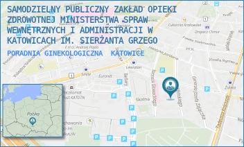 PORADNIA GINEKOLOGICZNA - SAMODZIELNY PUBLICZNY ZAKŁAD OPIEKI ZDROWOTNEJ MINISTERSTWA SPRAW WEWNĘTRZNYCH I ADMINISTRACJI W KATOWICACH IM. SIERŻANTA GRZEGO - UL. JANA KILIŃSKIEGO 23,  KATOWICE