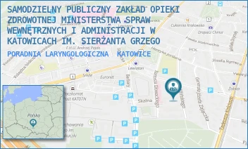 PORADNIA LARYNGOLOGICZNA - SAMODZIELNY PUBLICZNY ZAKŁAD OPIEKI ZDROWOTNEJ MINISTERSTWA SPRAW WEWNĘTRZNYCH I ADMINISTRACJI W KATOWICACH IM. SIERŻANTA GRZEGO - UL. JANA KILIŃSKIEGO 23,  KATOWICE