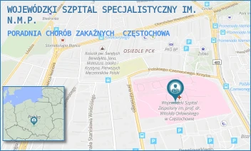 PORADNIA CHORÓB ZAKAŹNYCH - WOJEWÓDZKI SZPITAL SPECJALISTYCZNY IM. N.M.P. - UL. POLSKIEGO CZERWONEGO KRZYŻA 7,  CZĘSTOCHOWA