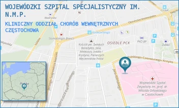 KLINICZNY ODDZIAŁ CHORÓB WEWNĘTRZNYCH - WOJEWÓDZKI SZPITAL SPECJALISTYCZNY IM. N.M.P. - UL. POLSKIEGO CZERWONEGO KRZYŻA 7,  CZĘSTOCHOWA
