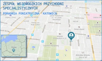 PORADNIA FONIATRYCZNA - ZESPÓŁ WOJEWÓDZKICH PRZYCHODNI SPECJALISTYCZNYCH - UL. POWSTAŃCÓW 31,  KATOWICE
