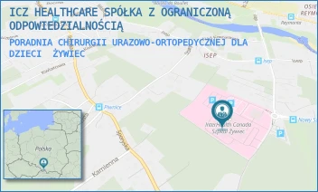 PORADNIA CHIRURGII URAZOWO-ORTOPEDYCZNEJ DLA DZIECI - ICZ HEALTHCARE SPÓŁKA Z OGRANICZONĄ ODPOWIEDZIALNOŚCIĄ - UL. POLA LISICKICH 80,  ŻYWIEC