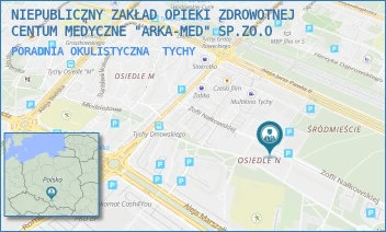 PORADNIA OKULISTYCZNA - NIEPUBLICZNY ZAKŁAD OPIEKI ZDROWOTNEJ CENTUM MEDYCZNE "ARKA-MED" SP.ZO.O - UL. ZOFII NAŁKOWSKIEJ 27,  TYCHY