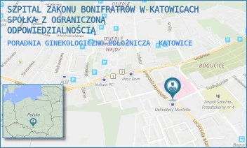 PORADNIA GINEKOLOGICZNO-POŁOŻNICZA - SZPITAL ZAKONU BONIFRATRÓW W KATOWICACH SPÓŁKA Z OGRANICZONĄ ODPOWIEDZIALNOŚCIĄ - L.MARKIEFKI  87,  KATOWICE