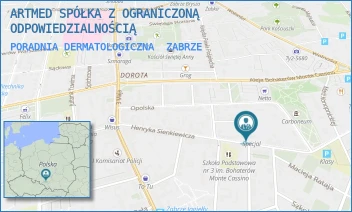 PORADNIA DERMATOLOGICZNA - ARTMED SPÓŁKA Z OGRANICZONĄ ODPOWIEDZIALNOŚCIĄ - UL. HENRYKA SIENKIEWICZA 28,  ZABRZE