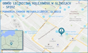 PORADNIA CHORÓB METABOLICZNYCH - OBWÓD LECZNICTWA KOLEJOWEGO W GLIWICACH - SPZOZ - UL. OPOLSKA 18,  GLIWICE