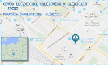 PORADNIA ONKOLOGICZNA - OBWÓD LECZNICTWA KOLEJOWEGO W GLIWICACH - SPZOZ - UL. OPOLSKA 18,  GLIWICE