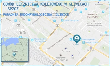 PORADNIA ENDOKRYNOLOGICZNA - OBWÓD LECZNICTWA KOLEJOWEGO W GLIWICACH - SPZOZ - UL. OPOLSKA 18,  GLIWICE