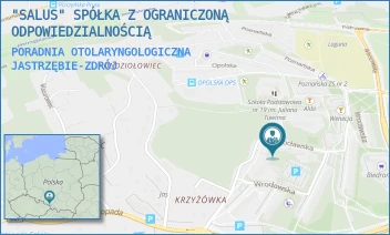 PORADNIA OTOLARYNGOLOGICZNA - "SALUS" SPÓŁKA Z OGRANICZONĄ ODPOWIEDZIALNOŚCIĄ - WROCŁAWSKA  12A,  JASTRZĘBIE-ZDRÓJ