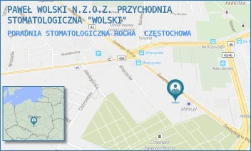 PORADNIA STOMATOLOGICZNA ROCHA - PAWEŁ WOLSKI N.Z.O.Z. PRZYCHODNIA STOMATOLOGICZNA "WOLSKI" - UL. ŚW. ROCHA 93,  CZĘSTOCHOWA