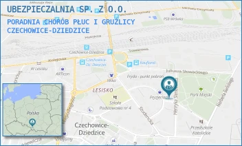 PORADNIA CHORÓB PŁUC I GRUŹLICY - UBEZPIECZALNIA SP. Z O.O. - UL. HENRYKA SIENKIEWICZA 8,  CZECHOWICE-DZIEDZICE