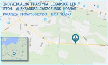 PORADNIA STOMATOLOGICZNA - INDYWIDUALNA PRAKTYKA LEKARSKA LEK. STOM. ALEKSANDRA JASZCZUROK-KORNAS - UL. PIOTRA SKARGI 86,  RUDA ŚLĄSKA