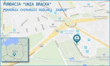 PORADNIA CHIRURGII OGÓLNEJ - FUNDACJA "UNIA BRACKA" - UL. KS. JANA DZIERŻONA 11 A,  ZABRZE