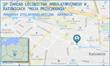 PORADNIA OTOLARYNGOLOGICZNA - SP ZAKŁAD LECZNICTWA AMBULATORYJNEGO W KATOWICACH "MOJA PRZYCHODNIA" - UL. ADAMA MICKIEWICZA 9,  KATOWICE