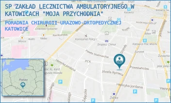 PORADNIA CHIRURGII URAZOWO-ORTOPEDYCZNEJ - SP ZAKŁAD LECZNICTWA AMBULATORYJNEGO W KATOWICACH "MOJA PRZYCHODNIA" - UL. PCK 1,  KATOWICE