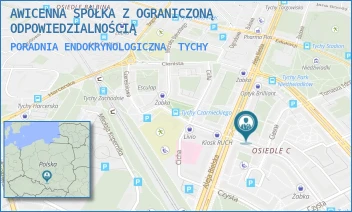 PORADNIA ENDOKRYNOLOGICZNA - AWICENNA SPÓŁKA Z OGRANICZONĄ ODPOWIEDZIALNOŚCIĄ - UL. CYGANERII 1,  TYCHY