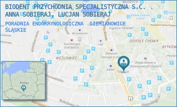 PORADNIA ENDOKRYNOLOGICZNA - BIODENT PRZYCHODNIA SPECJALISTYCZNA S.C. ANNA SOBIERAJ, LUCJAN SOBIERAJ - UL. WALEREGO WRÓBLEWSKIEGO 67,  SIEMIANOWICE ŚLĄSKIE