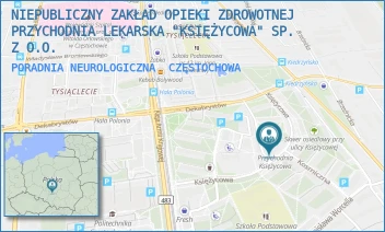 PORADNIA NEUROLOGICZNA - NIEPUBLICZNY ZAKŁAD OPIEKI ZDROWOTNEJ PRZYCHODNIA LEKARSKA "KSIĘŻYCOWA" SP. Z O.O. - UL. KSIĘŻYCOWA 5,  CZĘSTOCHOWA