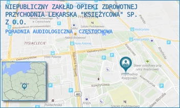 PORADNIA AUDIOLOGICZNA - NIEPUBLICZNY ZAKŁAD OPIEKI ZDROWOTNEJ PRZYCHODNIA LEKARSKA "KSIĘŻYCOWA" SP. Z O.O. - UL. KSIĘŻYCOWA 5,  CZĘSTOCHOWA