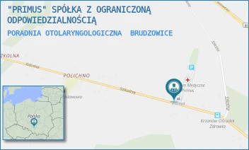PORADNIA OTOLARYNGOLOGICZNA - "PRIMUS" SPÓŁKA Z OGRANICZONĄ ODPOWIEDZIALNOŚCIĄ - UL. SZKOLNA 12,  BRUDZOWICE