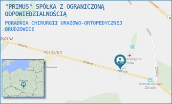 PORADNIA CHIRURGII URAZOWO-ORTOPEDYCZNEJ - "PRIMUS" SPÓŁKA Z OGRANICZONĄ ODPOWIEDZIALNOŚCIĄ - UL. SZKOLNA 12,  BRUDZOWICE