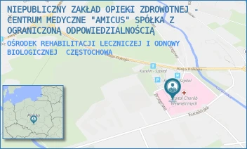 OŚRODEK REHABILITACJI LECZNICZEJ I ODNOWY BIOLOGICZNEJ - NIEPUBLICZNY ZAKŁAD OPIEKI ZDROWOTNEJ - CENTRUM MEDYCZNE "AMICUS" SPÓŁKA Z OGRANICZONĄ ODPOWIEDZIALNOŚCIĄ - ALEJA POKOJU 44,  CZĘSTOCHOWA