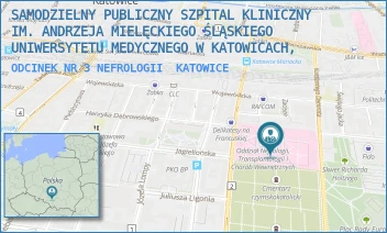 ODCINEK NR 3 NEFROLOGII - SAMODZIELNY PUBLICZNY SZPITAL KLINICZNY IM. ANDRZEJA MIELĘCKIEGO ŚLĄSKIEGO UNIWERSYTETU MEDYCZNEGO W KATOWICACH, - UL. FRANCUSKA 20-24,  KATOWICE