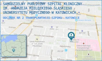 ODCINEK NR 2 TRANSPLANTACJI SZPIKU - SAMODZIELNY PUBLICZNY SZPITAL KLINICZNY IM. ANDRZEJA MIELĘCKIEGO ŚLĄSKIEGO UNIWERSYTETU MEDYCZNEGO W KATOWICACH, - UL. HENRYKA DĄBROWSKIEGO 25,  KATOWICE