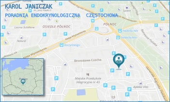 PORADNIA ENDOKRYNOLOGICZNA - KAROL JANICZAK - UL. CZECHA 5"B",  CZĘSTOCHOWA